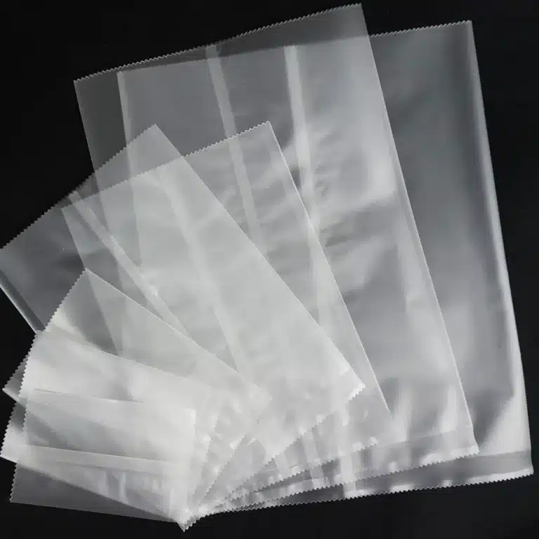 Sacs-en-plastique-givr-transparent-100-pi-ces-Surface-mat-sac-plat-thermoscellable-pochette-d-emballage